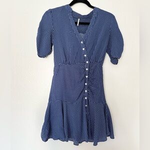 Free People Blue Pippa Mini Button Up Dress Size XS
